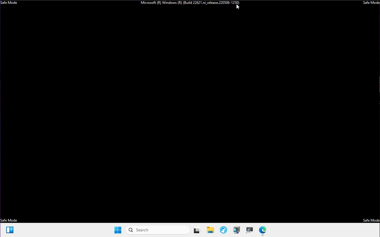 Safe mode desktop